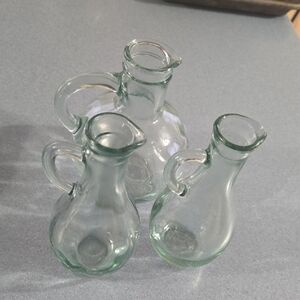 Set of 3 Vintage Clear Glass Mini Bottles